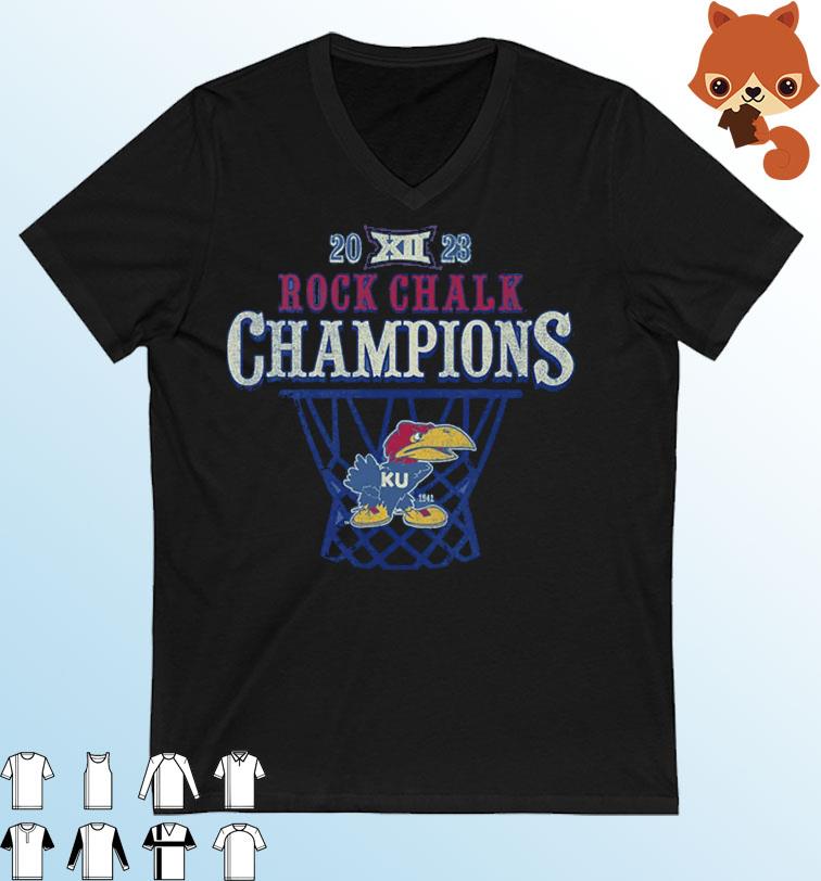 Kansas Jayhawks 2023 Big 12 Rock Chalk Champions Shirt