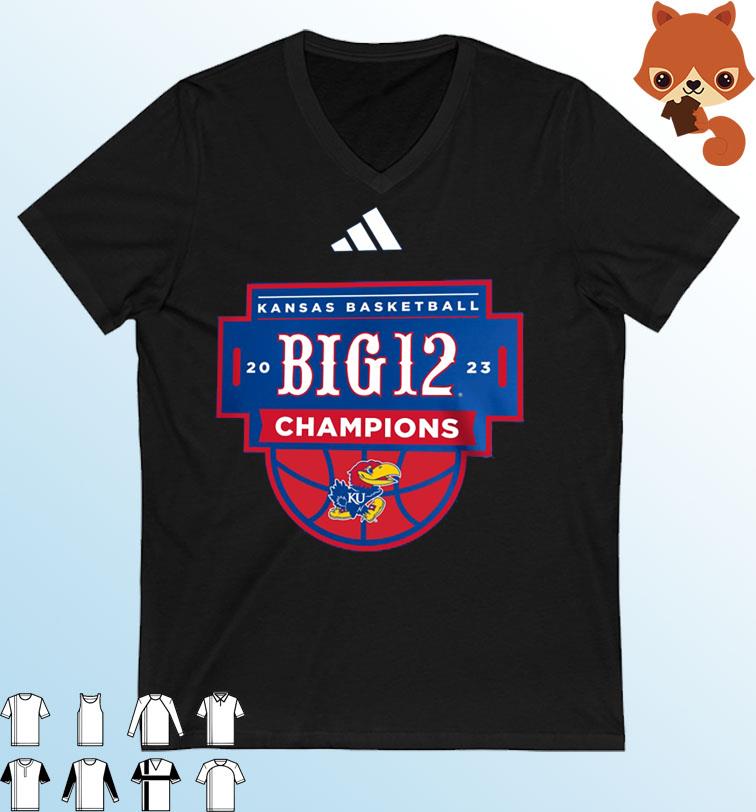 Kansas Men's Basketball Adidas 2023 Big 12 Champions Shirt