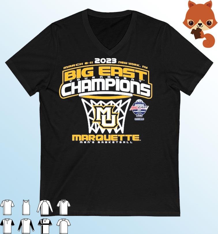 Marquette Golden Eagles 2023 Big East Men's Basketball Conference Tournament Champions Locker Room T-Shirt