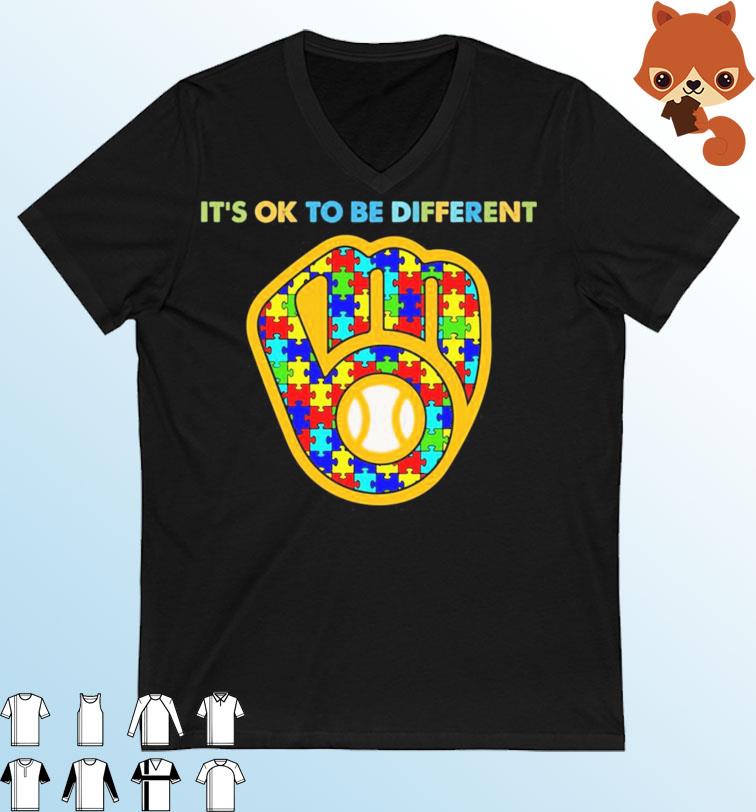 Milwaukee Brewers It's Ok To Be Different Autism Awareness Shirt