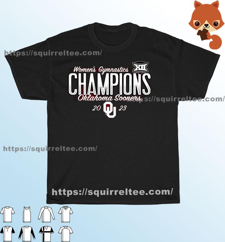 Oklahoma Sooners 2023 Big 12 Women's Gymnastics Tournament Champions T-Shirt
