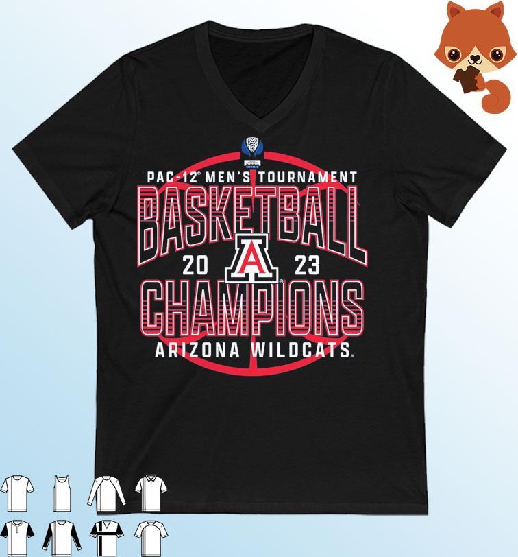 PAC-12 Men's Tournament Basketball 2023 Arizona Wildcats Champions Shirt