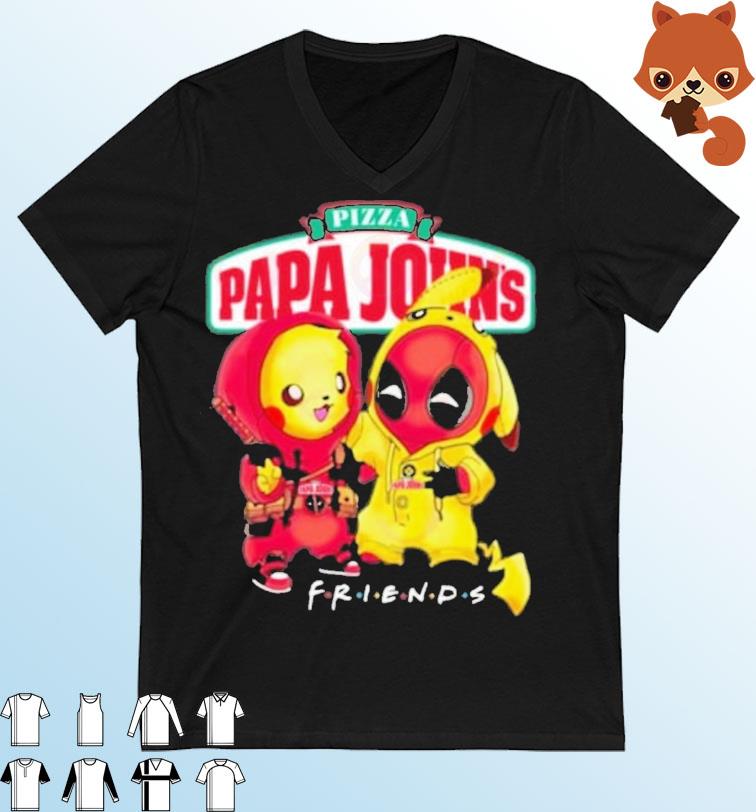 Papa John’s Pizza Deadpool Pikachu Friends T-Shirt