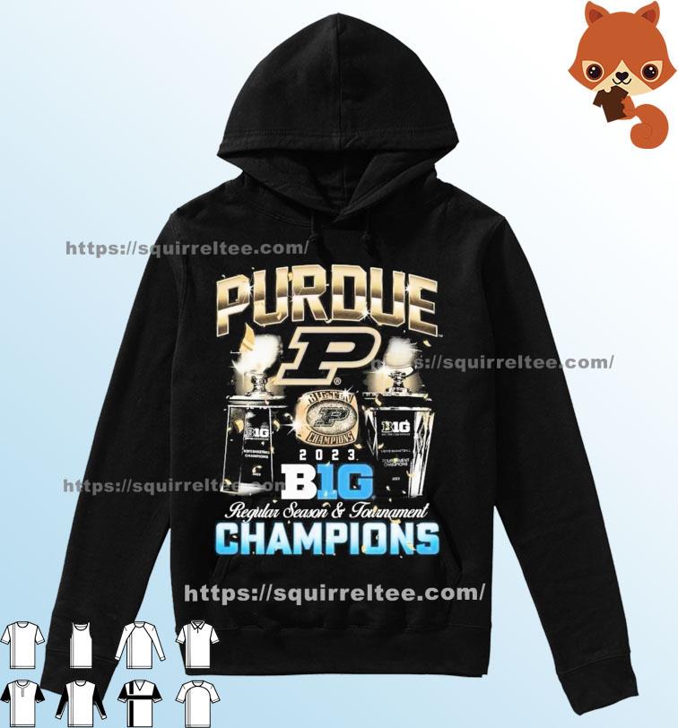 Purdue Men’s Basketball 2023 B1G Regular Season And Tournament Champions Shirt Hoodie