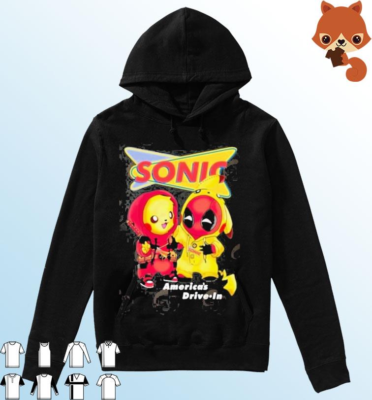 Sonic Deadpool and Pikachu America’s Drive In T-Shirt Hoodie
