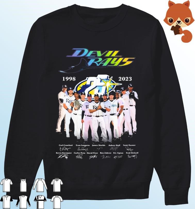 Tampa Bay Rays and Devil 25th Anniversary 1998 2023 Thank You For The  Memories Signatures shirt, hoodie, sweater, long sleeve and tank top