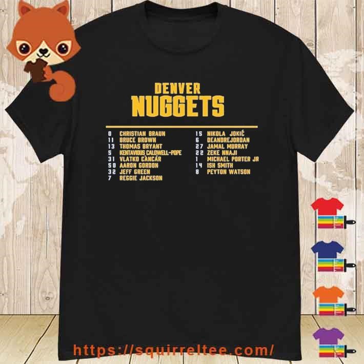 Denver Nuggets 2023 Western Conference Champions Roster T-Shirt