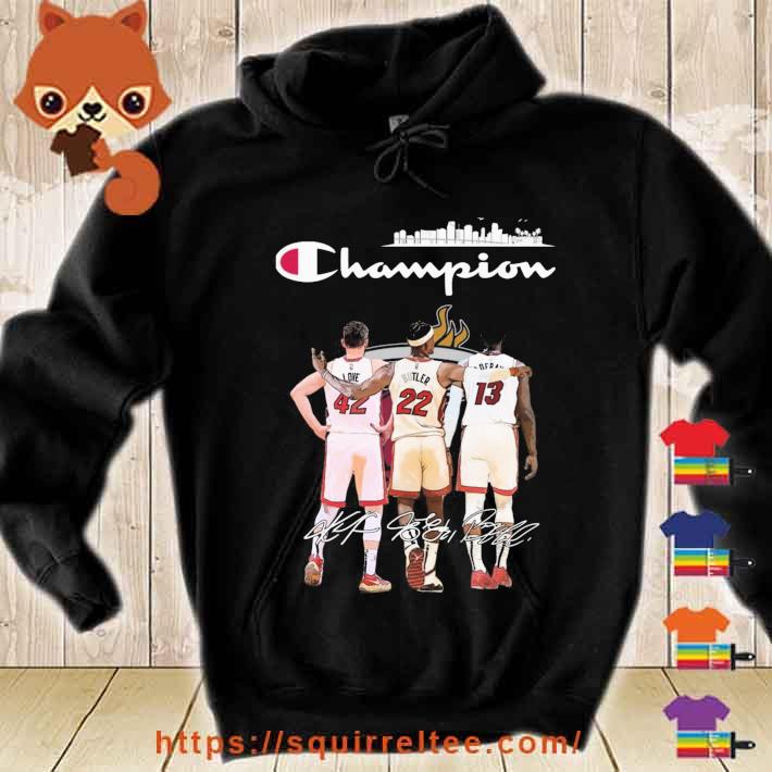 Champion Kevin Love Jimmy Butler And Bam Ado Miami Heat T-Shirt