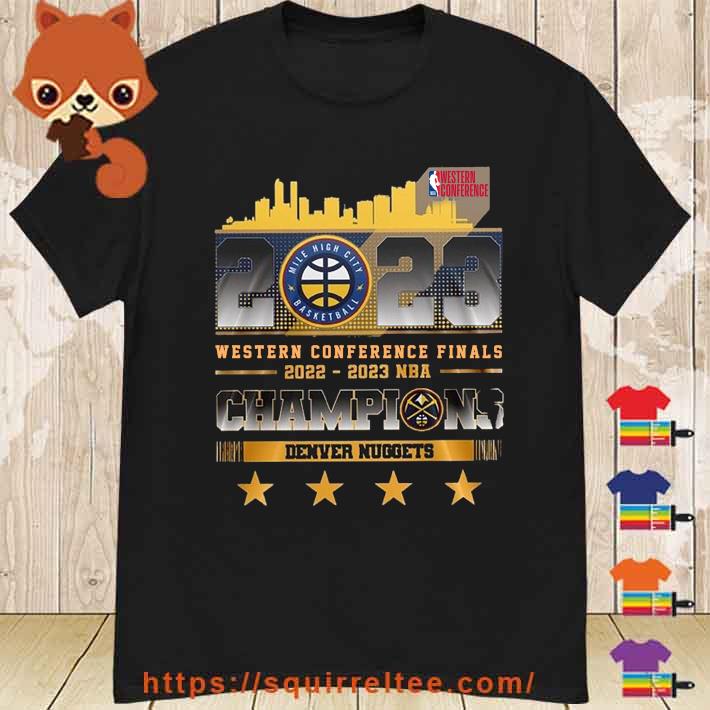 Denver Nuggets 2022-2023 Western Conference Finals Champions Skyline Shirt