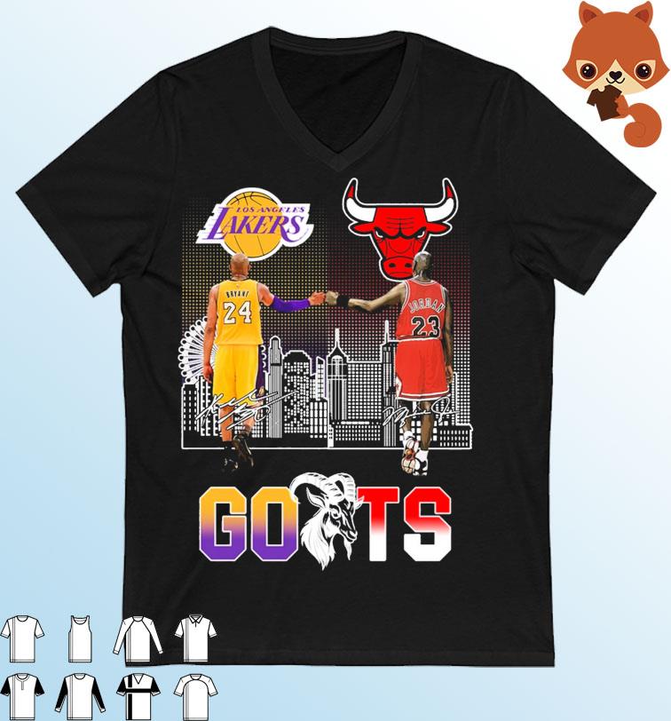Goats Los Angeles Lakers Bryant and Chicago Bulls Jordan signatures shirt,  hoodie, longsleeve, sweatshirt, v-neck tee