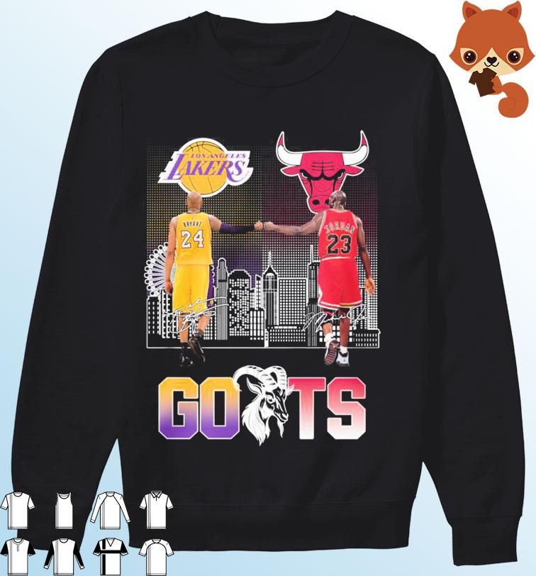 Official los angeles Lakers Kobe Bryant and chicago bulls michael Jordan  goats shirt, hoodie, sweater, long sleeve and tank top
