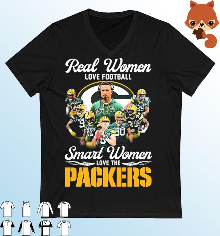 Real Women Love Football Smart Women Love The Green Bay Packers Signatures Shirt, hoodie, sweater, long sleeve and tank top