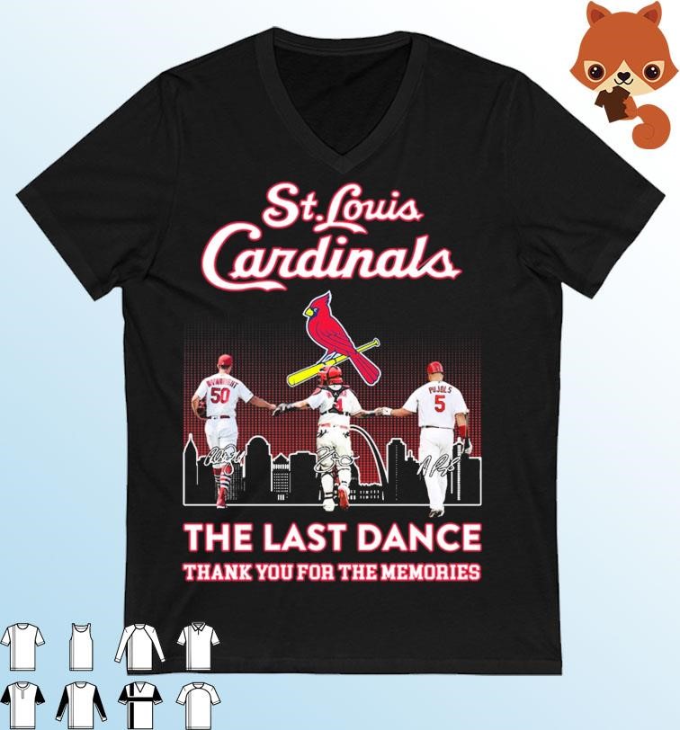 St Louis Cardinals Adam Wainwright Albert Pujols And Yadier Molina Thank  You For The Memories Signatures Shirt, hoodie, longsleeve, sweatshirt,  v-neck tee