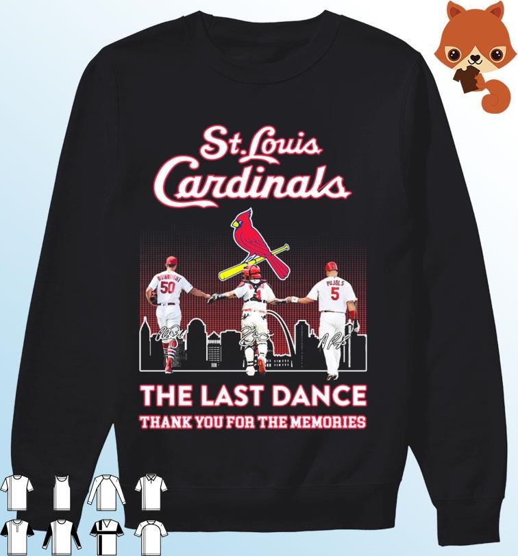 Official cardinals adam wainwright yadier molina and albert pujols cardinals  the last dance signature T-shirts, hoodie, tank top, sweater and long  sleeve t-shirt