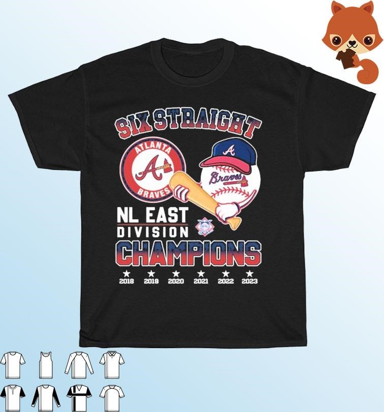 Six Straight Atlanta Braves NL East 2023 Champions shirt, hoodie,  longsleeve, sweatshirt, v-neck tee