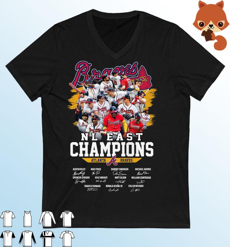 Atlanta Braves 2023 NL East Champions Signatures Shirt, hoodie