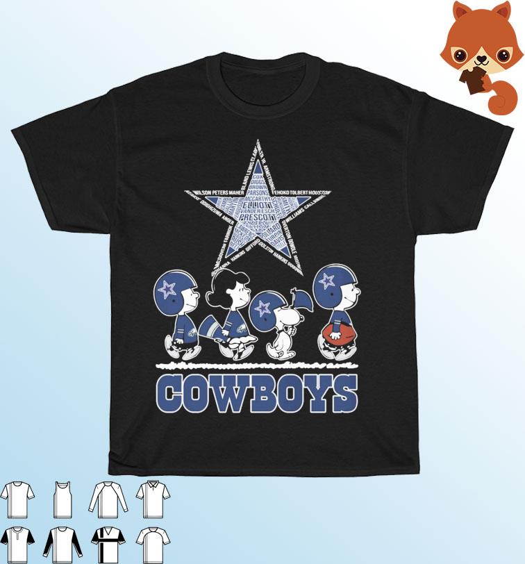 Peanuts Characters Walking Dallas Cowboys Players Names Shirt, hoodie,  sweater, long sleeve and tank top