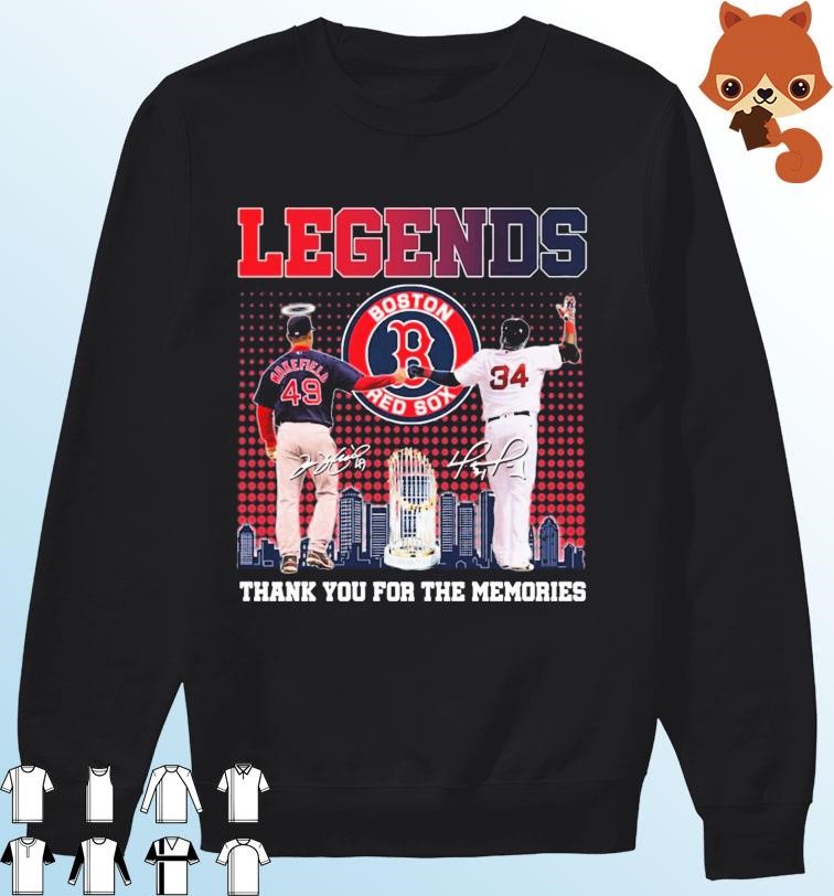 Legends Wakefield and Ortiz boston red sox world series thank you for the  memories signature shirt, hoodie, sweater, long sleeve and tank top