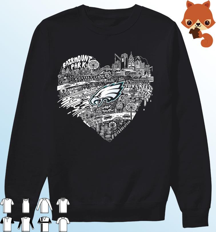 Philadelphia Eagles football logo Fairmount park heart funny shirt, hoodie,  sweater, long sleeve and tank top