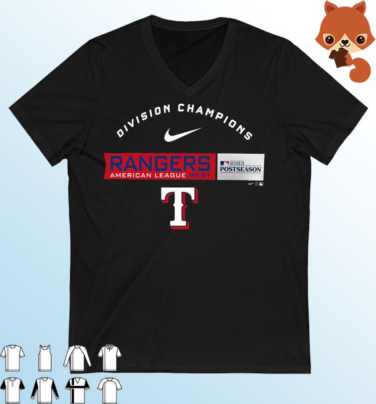 Texas Rangers Nike AL West Division Champions 2023 Postseason Shirt -  Limotees