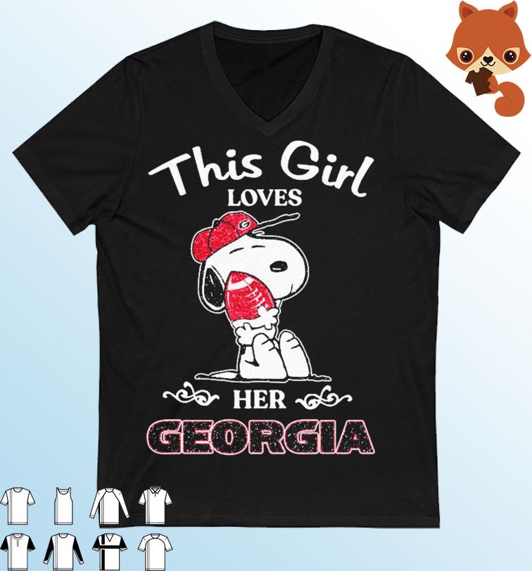 This Girl Loves Her Georgia Bulldogs X Peanuts Snoopy Shirt