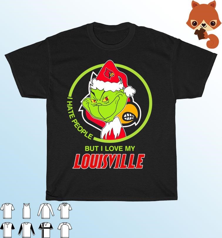 The Grinch I Hate People But I Love My Louisville Cardinals Shirt, hoodie,  sweater, long sleeve and tank top