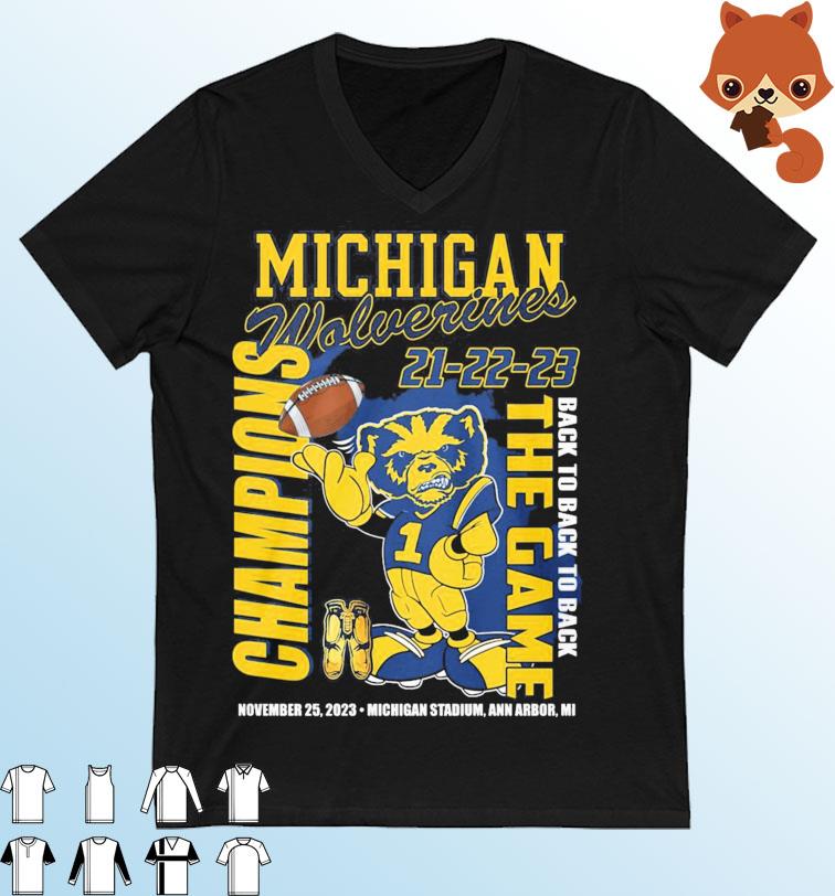 Michigan Wolverines Mascot Back To Back To Back The Game Champions Shirt