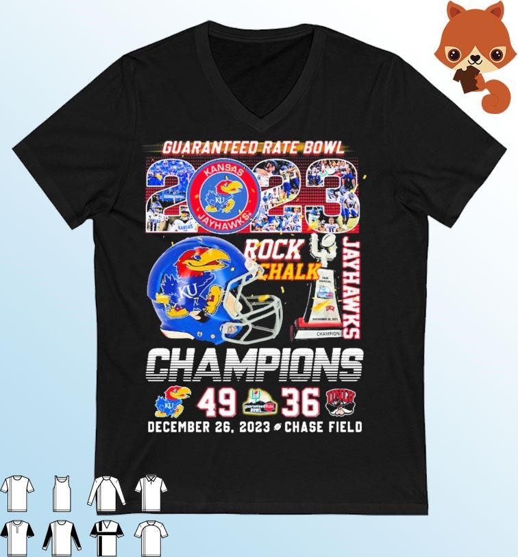 Guaranteed Rate Bowl 2023 Rock Chalk Jayhawks Champions Shirt, hoodie ...
