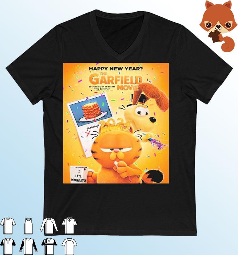 Official Happy New Year The Garfield Movie Poster Shirt