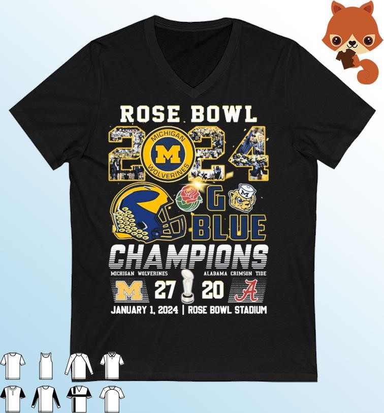 Official Rose Bowl 2024 Go Blue Champions Michigan Wolverines shirt ...