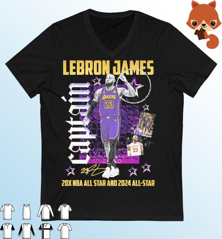 Captain Lebron James 20x NBA All Star And 2024 All-Star Signature Shirt