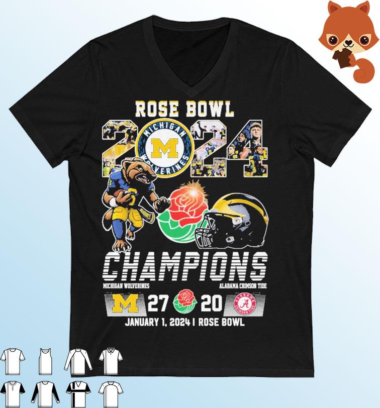 Michigan Wolverines Mascot 2024 Rose Bowl Champions 27-20 Alabama Shirt ...