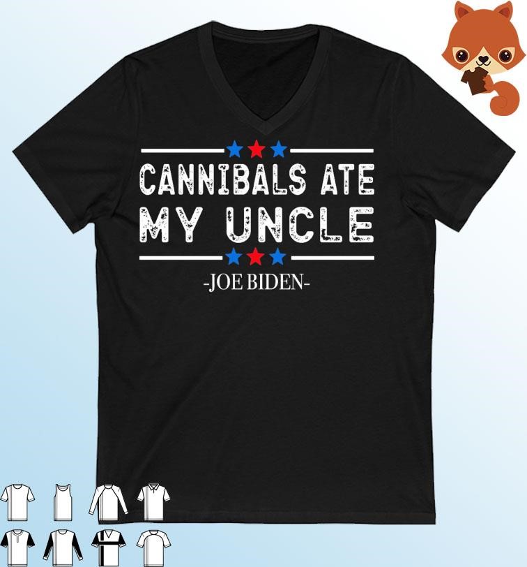 Official Retro Cannibals Ate My Uncle Joe Biden Satire Trump 2024 T-Shirt