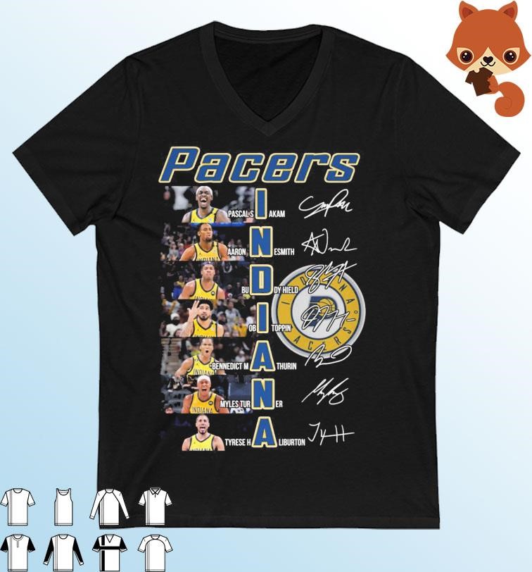 Official Indiana Pacers Team Players 2024 Signatures Shirt