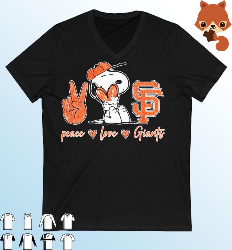 Official Peanuts Snoopy Peace Love San Francisco Giants Shirt